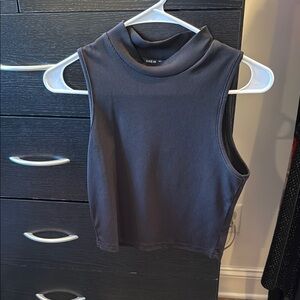 SHEIN Sleeveless Ribbed Top - Black